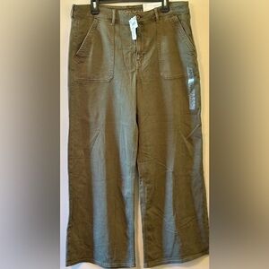American Eagle Outfitters Olive Wide Leg Pants